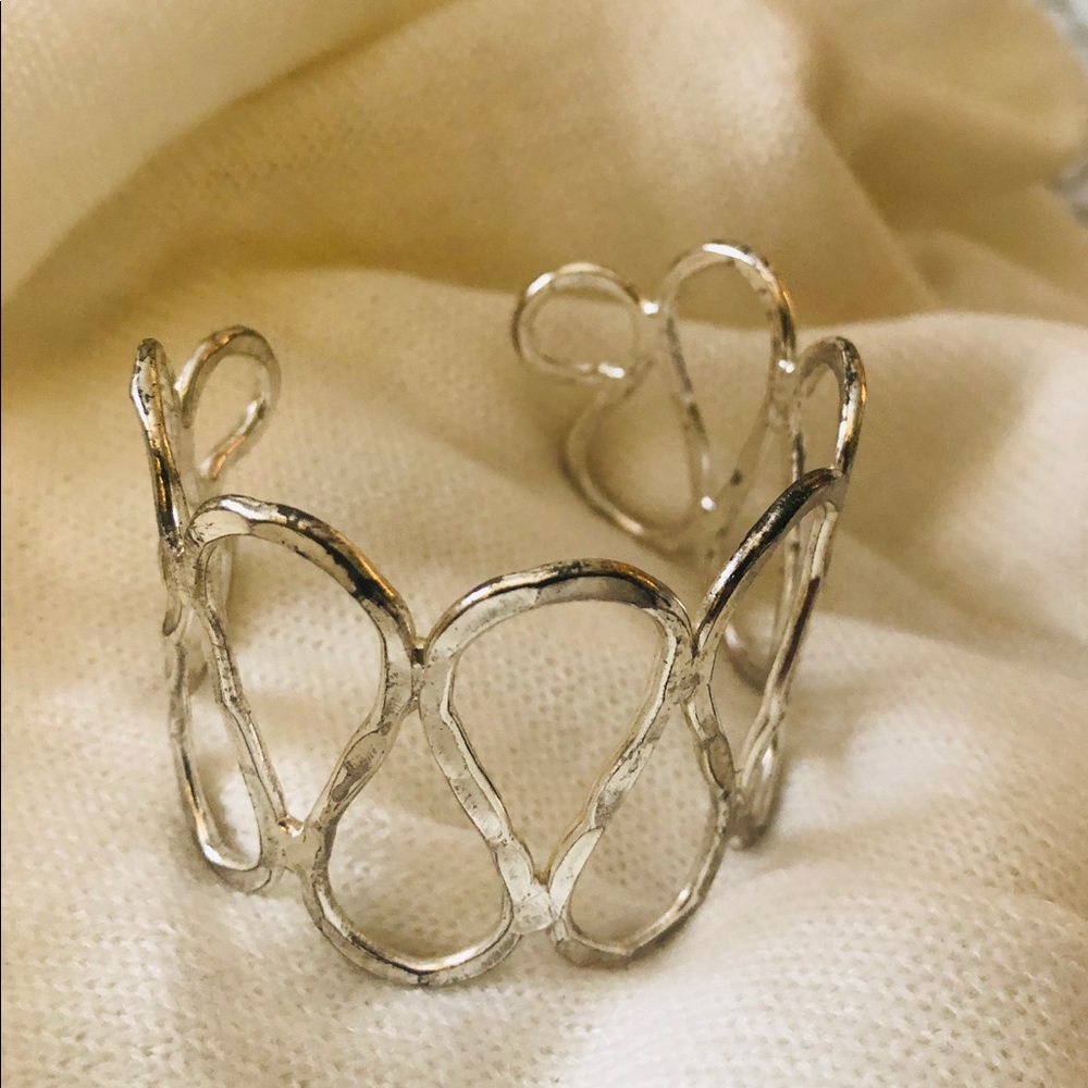 Silver lattice cuff